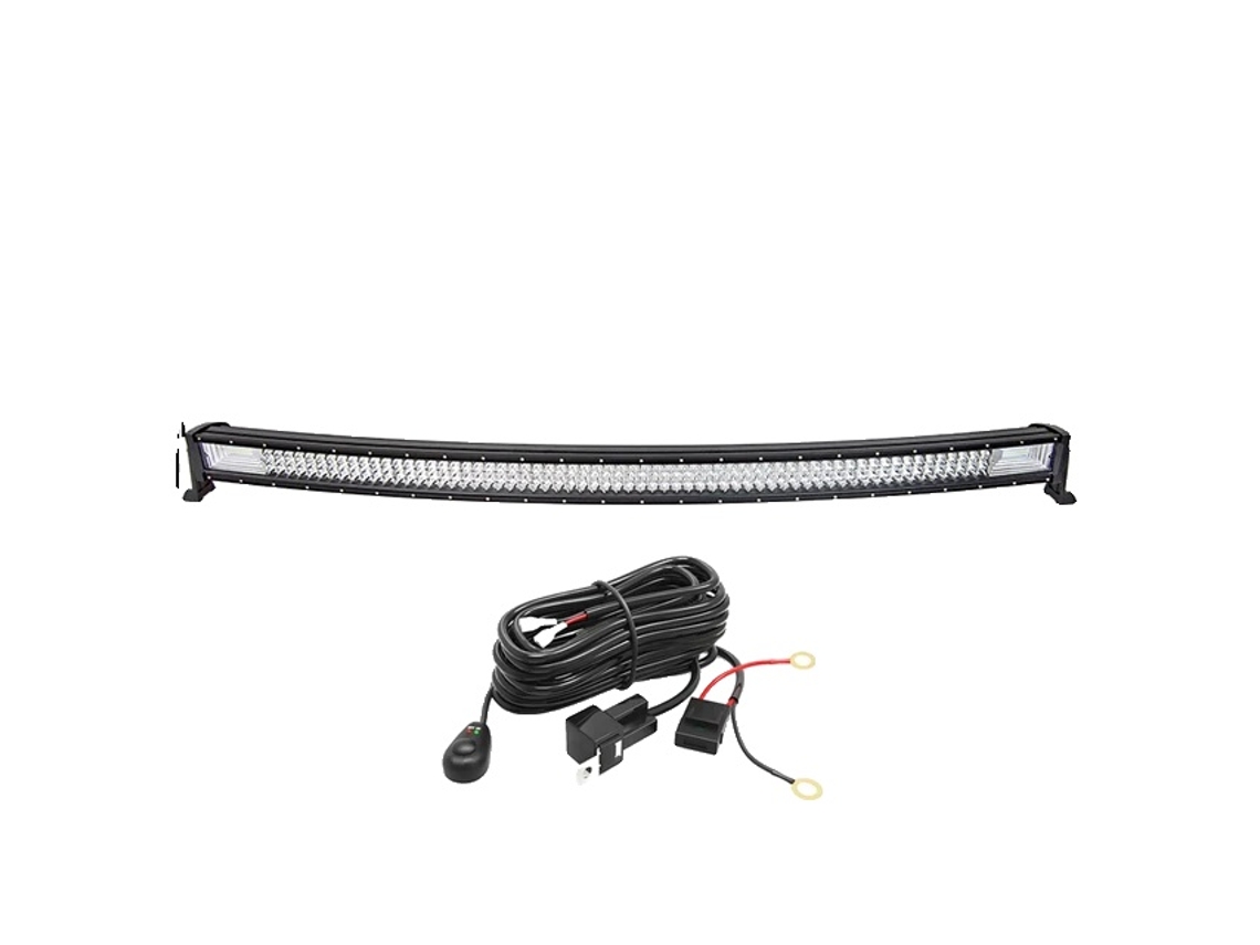 Barra de luces LED, diseño curvo/recto, tecnología 7D con 3 líneas, cable curvo OEM de 52 pulgadas