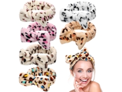 Juego De 6 Vendas Faciales Con Estampado De Leopardo Y Lunares - Peluche Suave - Talla Única