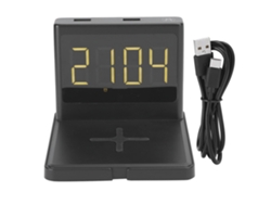 Reloj Despertador Inalámbrico Cargador 15w Multifuncional Qi T11 Negro