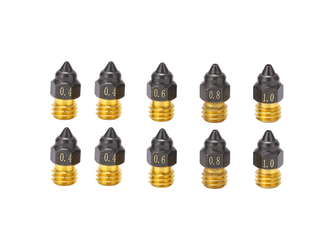 10 boquillas extrusoras para impresora 3d Hotend M6 0,4/0,6/0,8/1,0 mm para Cr‑6 Se