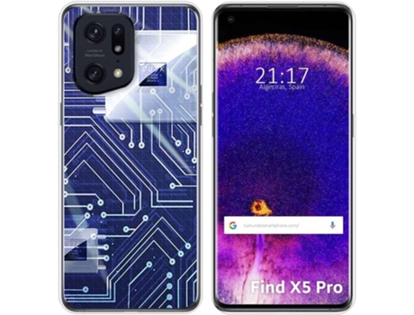 Carcasa para Oppo Find X5 Pro 5G TUMUNDOSMARTPHONE Dibujos Circuito Multicolor