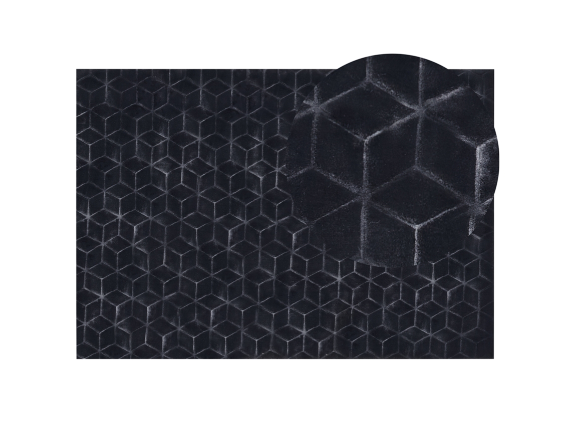 Alfombra BELIANI Thatta de Poliéster Negro 160x230