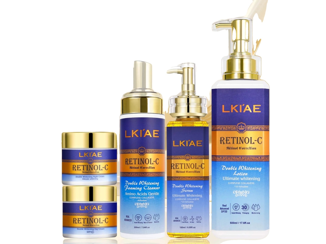 Set de cuidado de la piel, solución iluminadora 5 en 1, crema de día FPS 50, set OEM 5 en 1