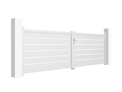 Cancela automática batiente blanca VOGEL 4m H.120cm + motor brazo b500