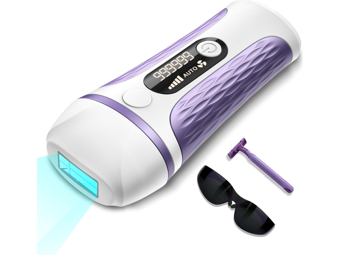 Dispositivo De Depilación Láser Ipl: 999.999 Destellos, Seguro Y Eficaz Para Mujeres Y Hombres (morado)