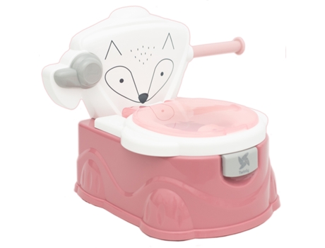 Orinal Bebé para aprender a ir al baño Foxy de TWINLY WC infantil con reductor para el váter Con porta rollos de papel y tirador de cadena simulado...