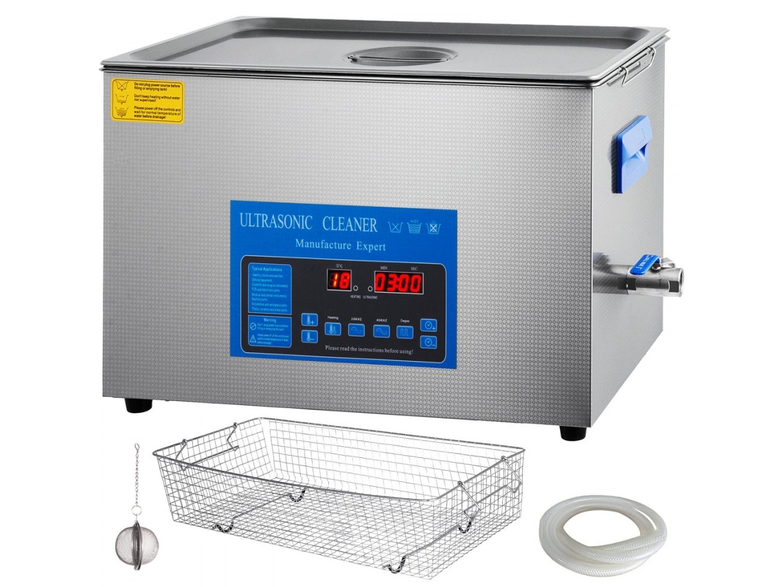 Máquina de limpieza ultrasónica de acero inoxidable Tekmaquinas de 22L con control digital
