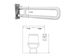 Barra de apoyo para baño, 60 cm de largo, diseño plegable, capacidad de carga de 300 a 350 kg, color blanco OEM