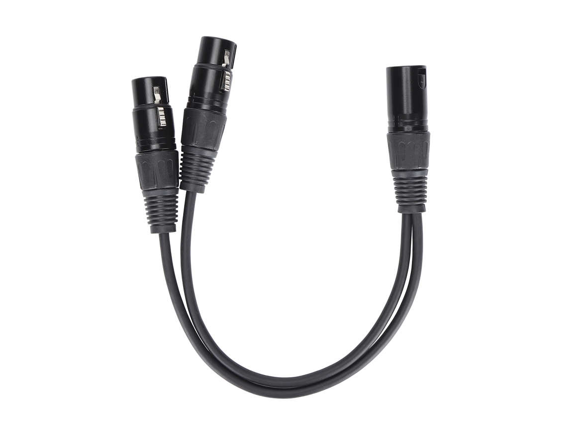 Cabo Xlr Macho Para Xlr Fêmea Duplo Y-type Splitter Microfone Áudio 0.3m 22awg