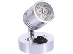 Aplique De Pared Led De Aluminio Blanco De 12 V Y 3 W, Ajustable Para Uso Interior/exterior.