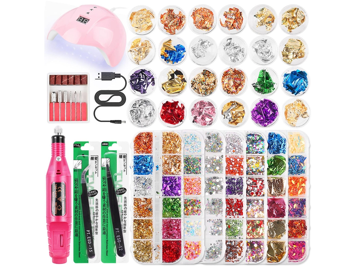 Juego de herramientas para manicura, lámpara de uñas, taladro de uñas, lámina metálica Ly Ebike