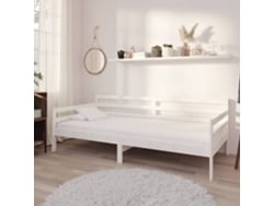 Cama Individual | Sofá Cama Con Colchón Madera De Pino Maciza Blanco 90x200 Cm