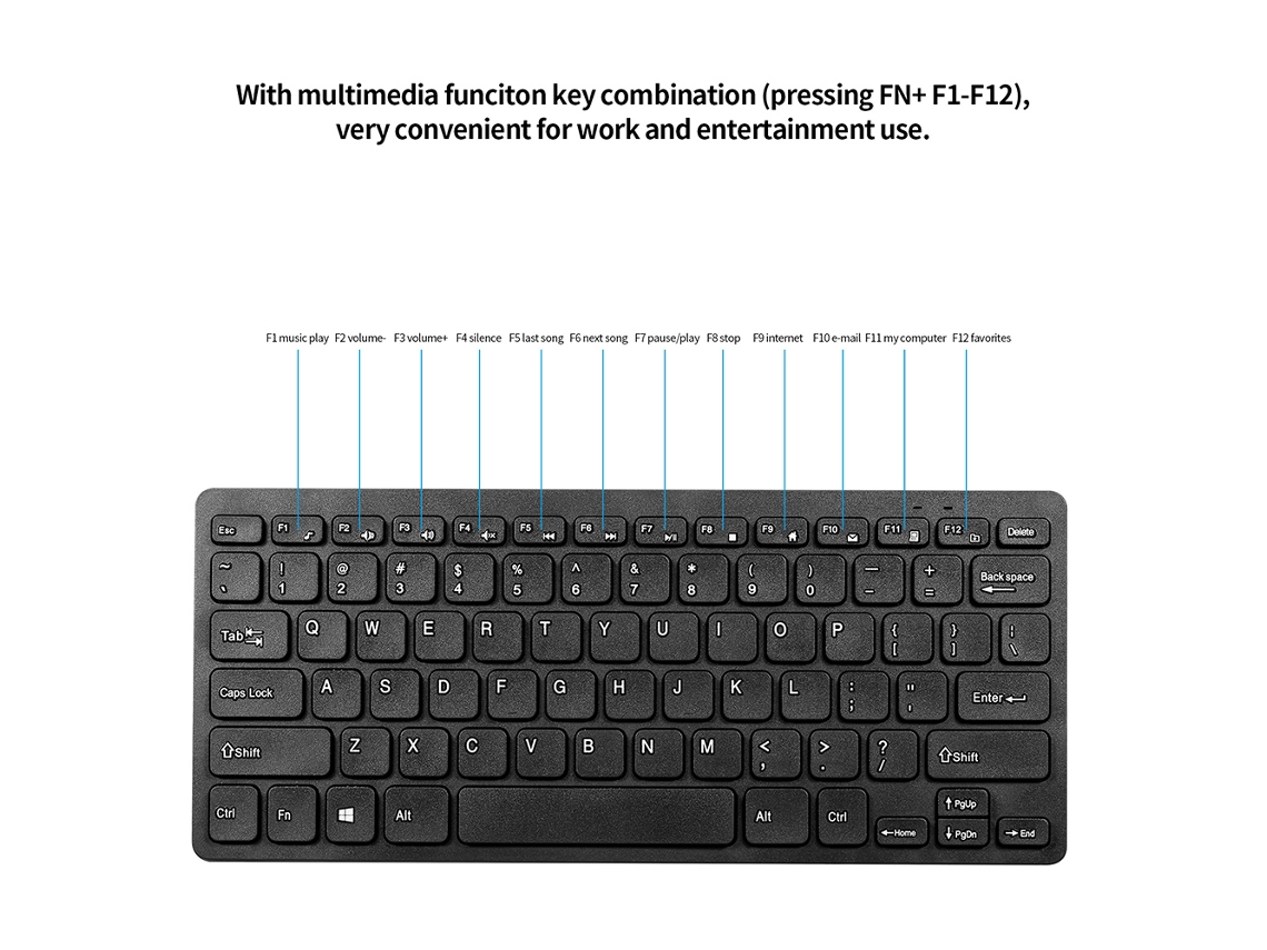 Combo De Teclado Y Ratón Inalámbricos 2.4g, 78 Teclas, Mini Notebook Office Km901