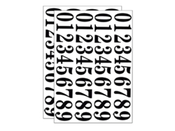 Pegatinas de números de vinilo negro - 5 cm, autoadhesivas para postes y señales MEOIRUERY