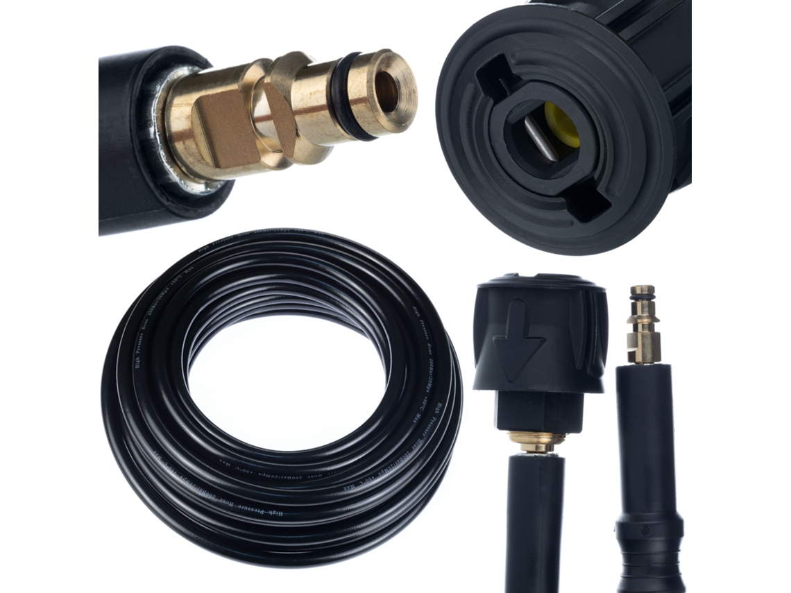 Manguera de alta presión de 15 m – Conexión rápida | 200 bar, 60 °C | Compatible con hidrolimpiadoras Kärcher K2-K7