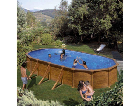 Piscina de Acero GRE Imitacion Madera (550x132 cm)