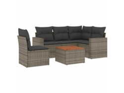 Maison Exclusive - Set De Muebles De Jardín 6 Pzas Y Cojines Ratán Sintético Gris