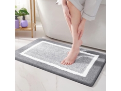 2026-tapete De Baño Linjou 43x61cm Microfibra Suave, Antideslizante, Ultra Absorbente (gris)