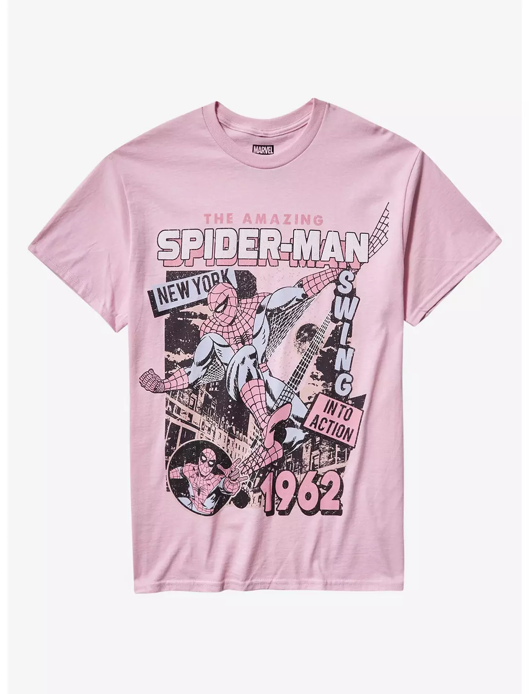 Rockinstone Marvel The Amazing Spider-man Pink Comic Camiseta Unisex Best Sellers-l