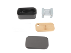 Kit De Fiambrera Con Mini Hornillo Plegable, 800 Ml, Aluminio, Para Camping, Con Estante Para Vaporera Y Tabla De Cortar.