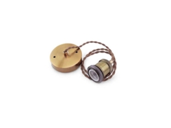 Portalamparas colgante 1M laton cable dorado trenz GSC 0704715