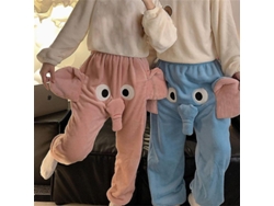 2026-pantalones De Pijama De Franela 3d Elefante/cerdo Para Parejas Invierno Calientitos Suaves Ropa De Dormitorio Regalo