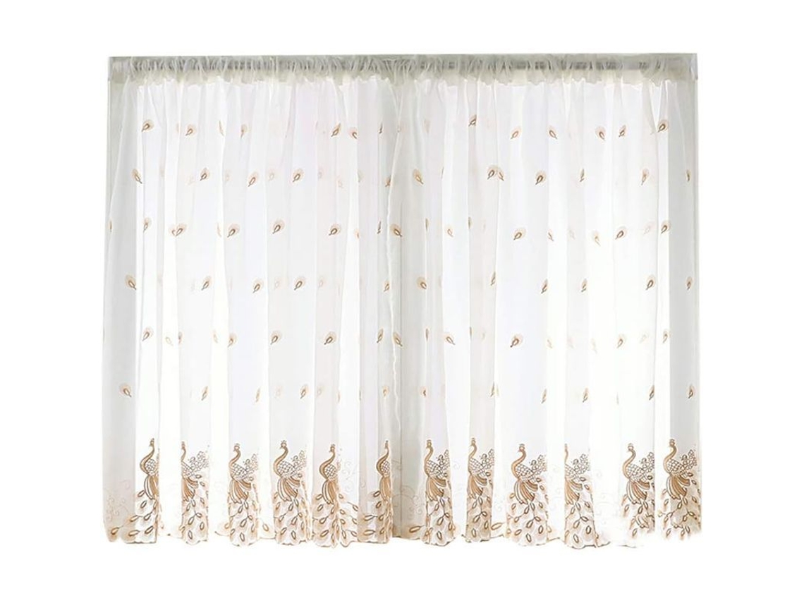 2026-28632-cortinas Transparentes De Voile Con Bordado De Plumas Para Comedor Con Bolsa Para Varilla
