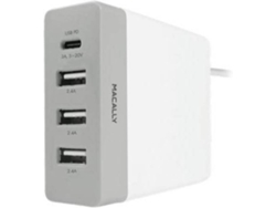 Cargador MACALLY AC 72W 3USB + USB-C