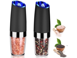Molinillo de pimienta eléctrico automático Rosewell con luz azul y ajuste de molienda, 2 unidades