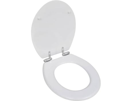 Vidaxl Asiento De inodoro cierre suave diseño simple mdf blanco tapa wc baño