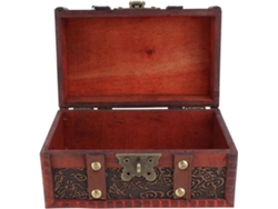 Almacenamiento Madera Elegante Joyero Impermeable Acabado Pulido Hogar Caja Roja Liso Boda