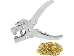 Pinzas De Ojales Con 100 Ojales Dorados 7.2mm - Perforadora De Cinturones 16cm Para Materiales Variados