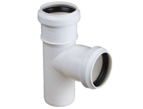 Conector en T para Instalación de Desagüe, Diámetro de Tubo de 32/32 mm, Ángulo de 90 grados
