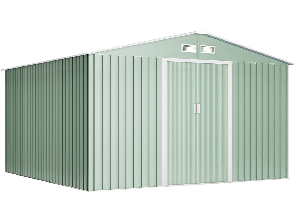 Caseta de Jardín de Metal WASABI Metálico Verde xl (10,2M2 - 324x322x205Cm)