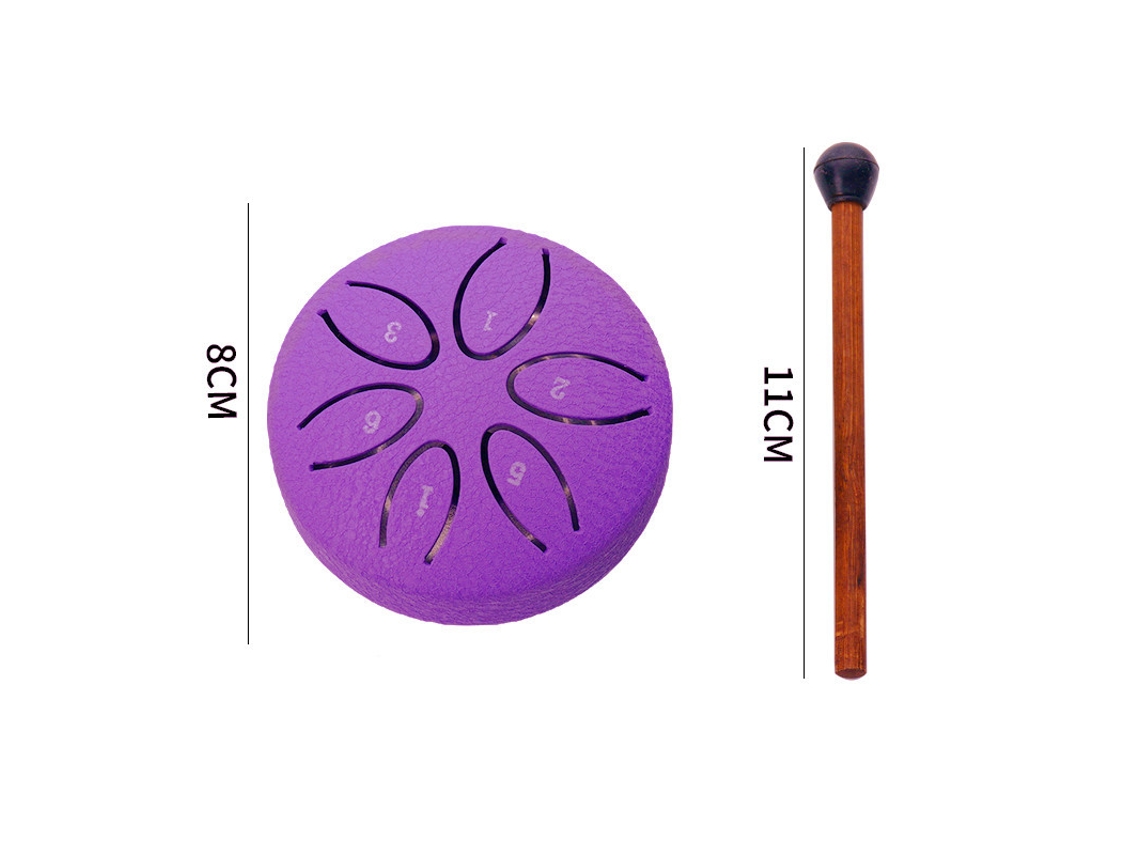 Tambor De Mano Digitallab De 3 Pulgadas Con 6 Notas En Escala Menor Para Bebés Con Baquetas (morado)