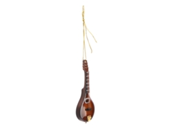 Mandolina Miniatura Modelo de Madeira Instrumento Musical Colecionável Presente Decoração 12cm