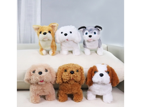 Perro Robot Lindo Electrónico de Peluche Interactivo Inteligente Conejo Blanco
