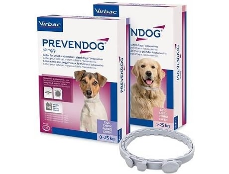 Collar Antiparasitario Para perros prevendog antienfoque blanco 60cm l porte grande