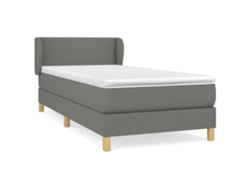 Maison Exclusive - Cama Box Spring Con Colchón Tela Gris Oscuro 100x200 Cm