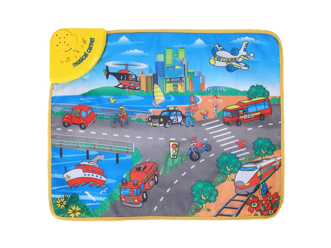 Tapete didáctico de transporte eléctrico con audio para niños, 19,29 x 23,23 pulgadas.