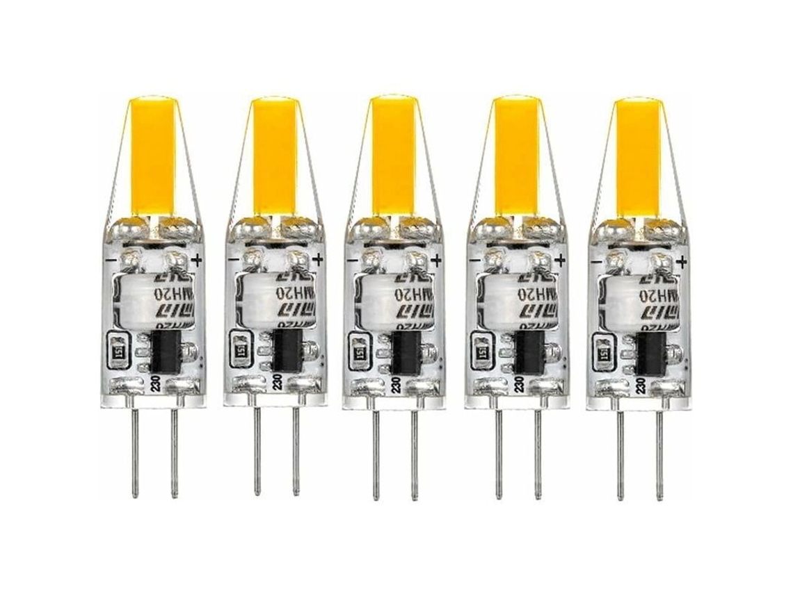 Bombilla Led G4 220v 3w 2700k Blanco Cálido 160lm, 5 Unidades, Reemplaza A La Halógena De 30w