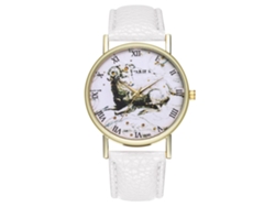 Reloj De Cuarzo Unisex Moda Casual Blanco Pulsera Zhoulianfa
