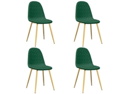 Maison Exclusive - Sillas De Comedor 4 Unidades Terciopelo Verde Oscuro