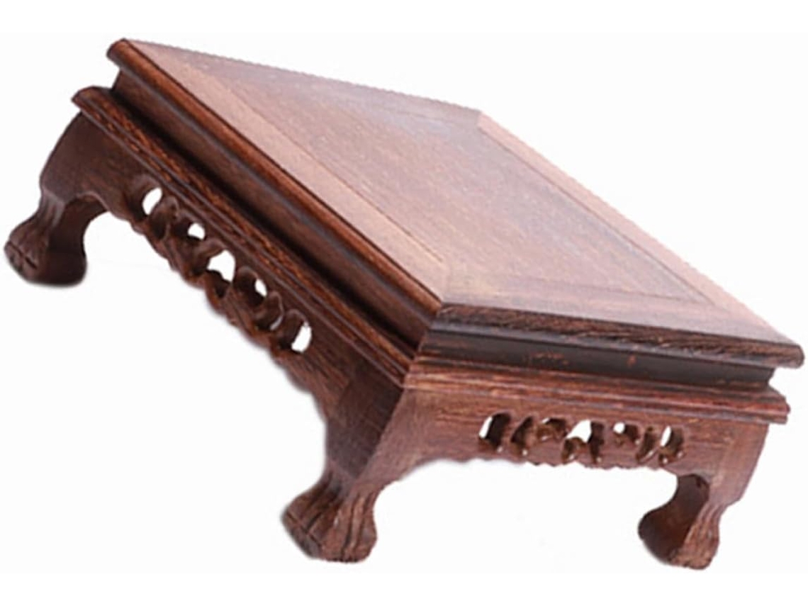 Soporte Base Cuadrada De Madera Con Tallas