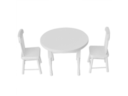 Bjww-acessórios Para Casa De Bonecas 3 Peças Mesa Cadeira Móveis Simulados 1:12 Acessórios De Fotografia