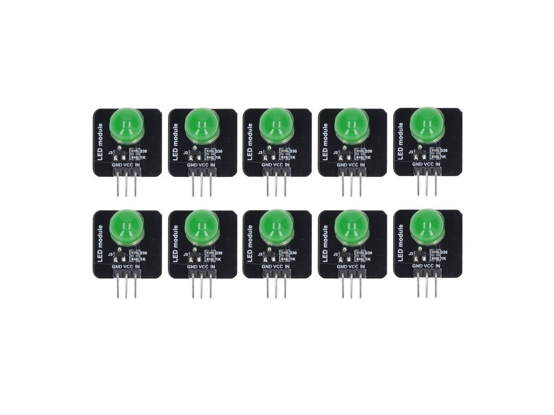10 Piezas Módulo Led 10mm 3.3v-5v Placa De Luz Chip Bombilla Decorativa Para Hogar Mrb050b Verde
