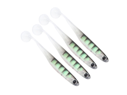 Danu26-4pcs Señuelo Artificial Suave Tpr 100mm Con Cola De Remo T, Señuelo De Pesca Simulación Leopardo Negro 8