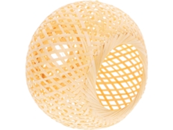 Bambú Tejido A Mano, Amarillo, Estilo Chino Natural, Material Sintético, Protector De Lámpara