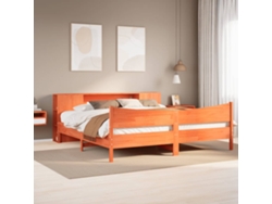 Cama Sin Colchón Madera Maciza De Pino Marrón Cera 180x200 Cm
