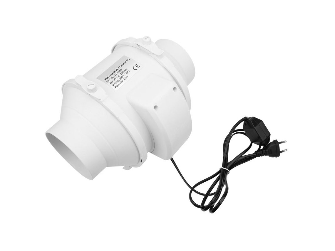 Ventoinha Duct Inline 4'' 26w Plástica Ventilação Banheiro